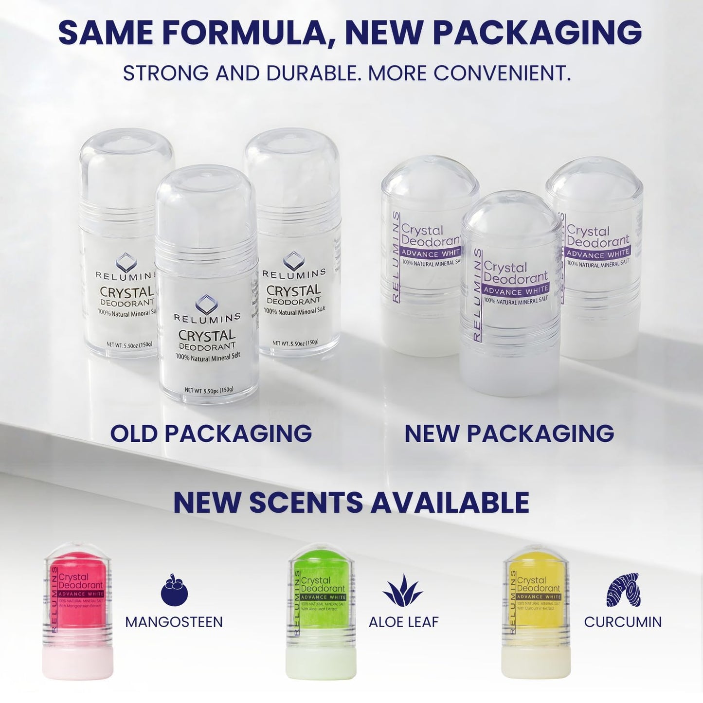 Relumins Cucurmin Crystal Deodorant, All-Natural Mineral Salt Stick, Non-Staining, Aluminum-Free, Non-Irritating, Even-Toning, Antioxidant Properties Beauty and Personal Care Relumins