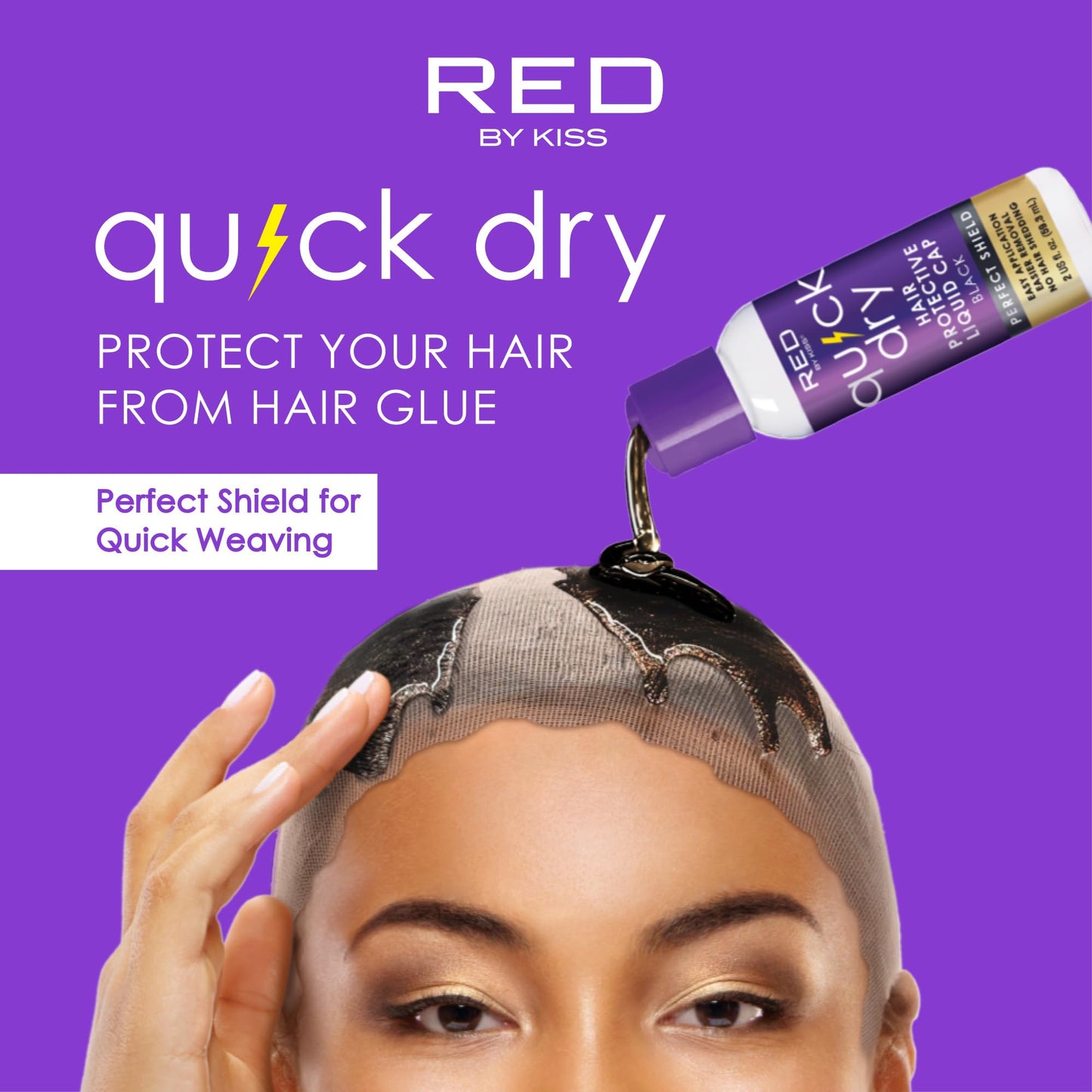 Red by Kiss Quick Dry Hair Protective Liquid Cap, Strong Lightweight Protection from Weaves Glue Damage, Fast Application, Quick Drying, & Easy Beauty & Personal Care Red by Kiss