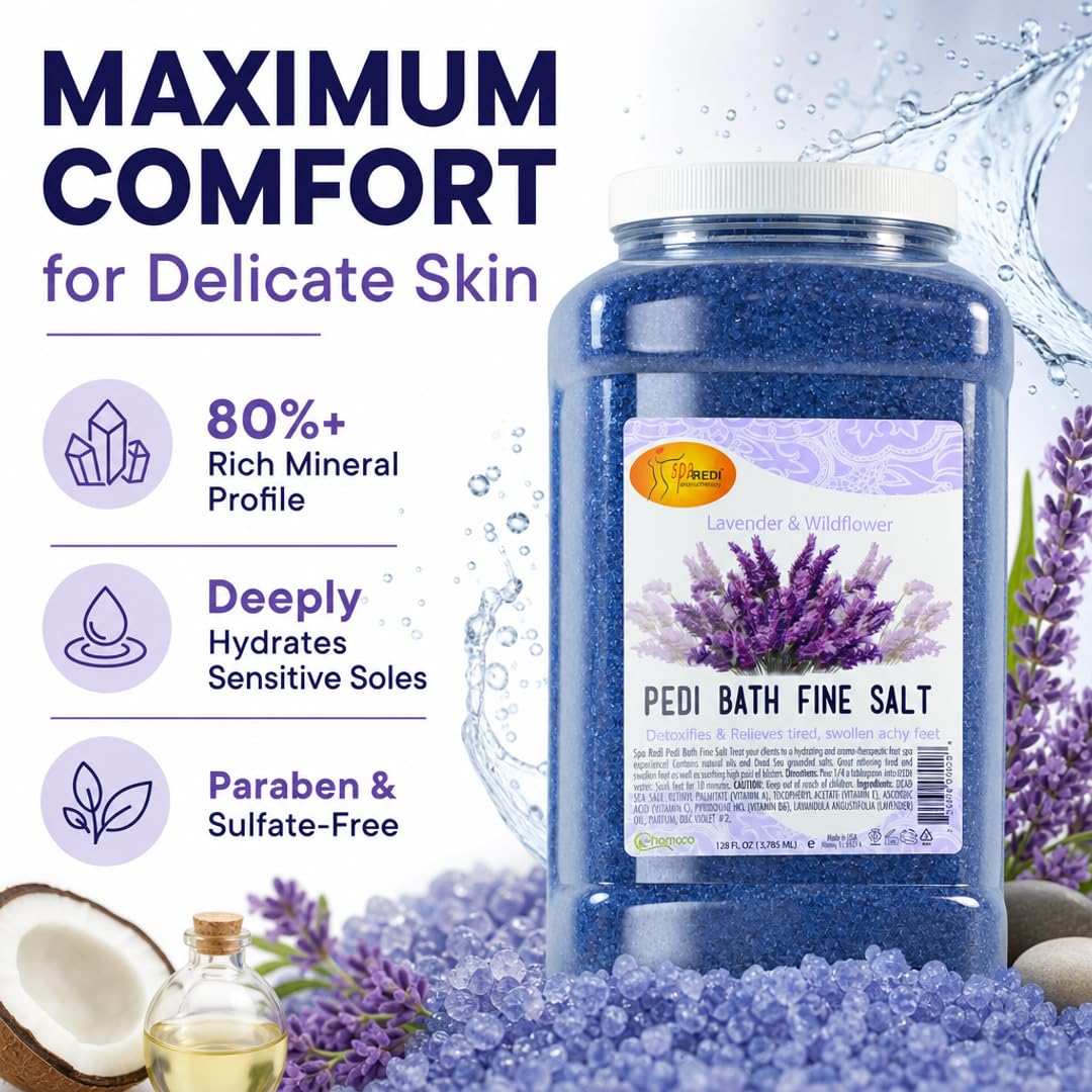 SPA REDI Foot Soak for Pedicure Preparation & Therapeutic Foot Treatment - Pure Mineral Power for Superior Detoxification & Deep Skin Nourishment Beauty and Personal Care SPA REDI