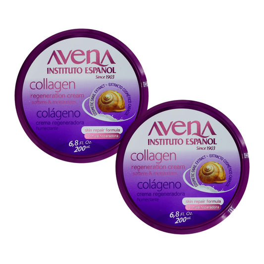 Avena Instituto Espanol Collagen Regeneration Cream, Softens & Moisturizes, Skin Repair Formula, 2-Pack, 6.8 Fl Oz each, 2 Jars. Beauty & Personal Care Avena Instituto Espanol