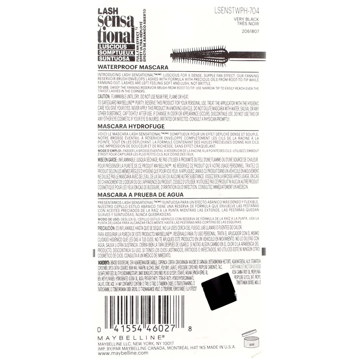 Maybelline Lash Sensational Luscious Very Black Waterproof Mascara
