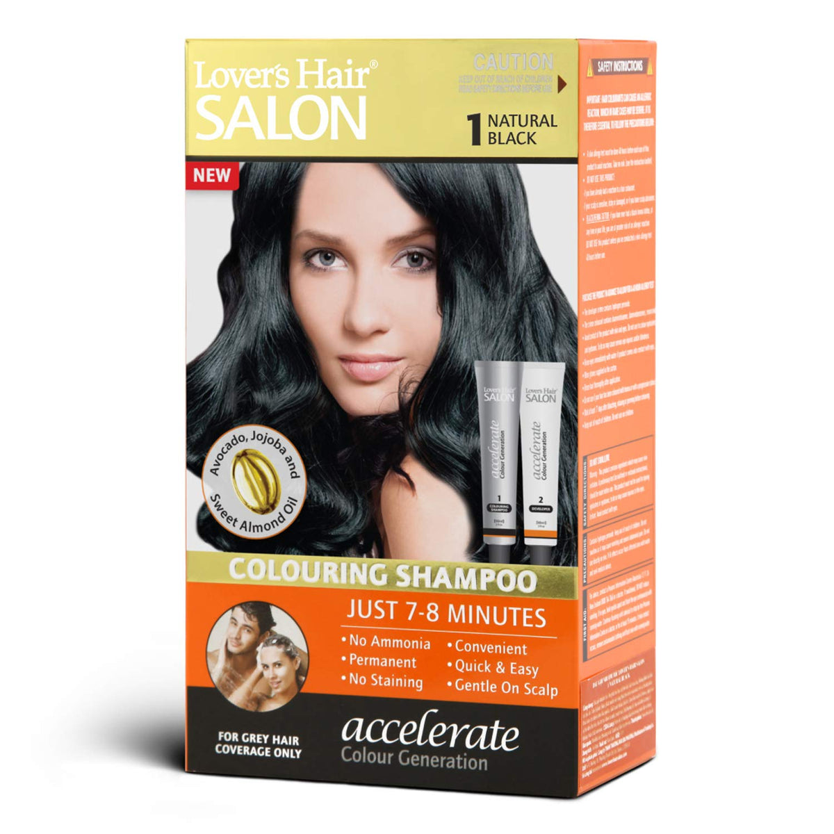 Lover's Hair Salon Colouring Shampoo - #1 Natural Black