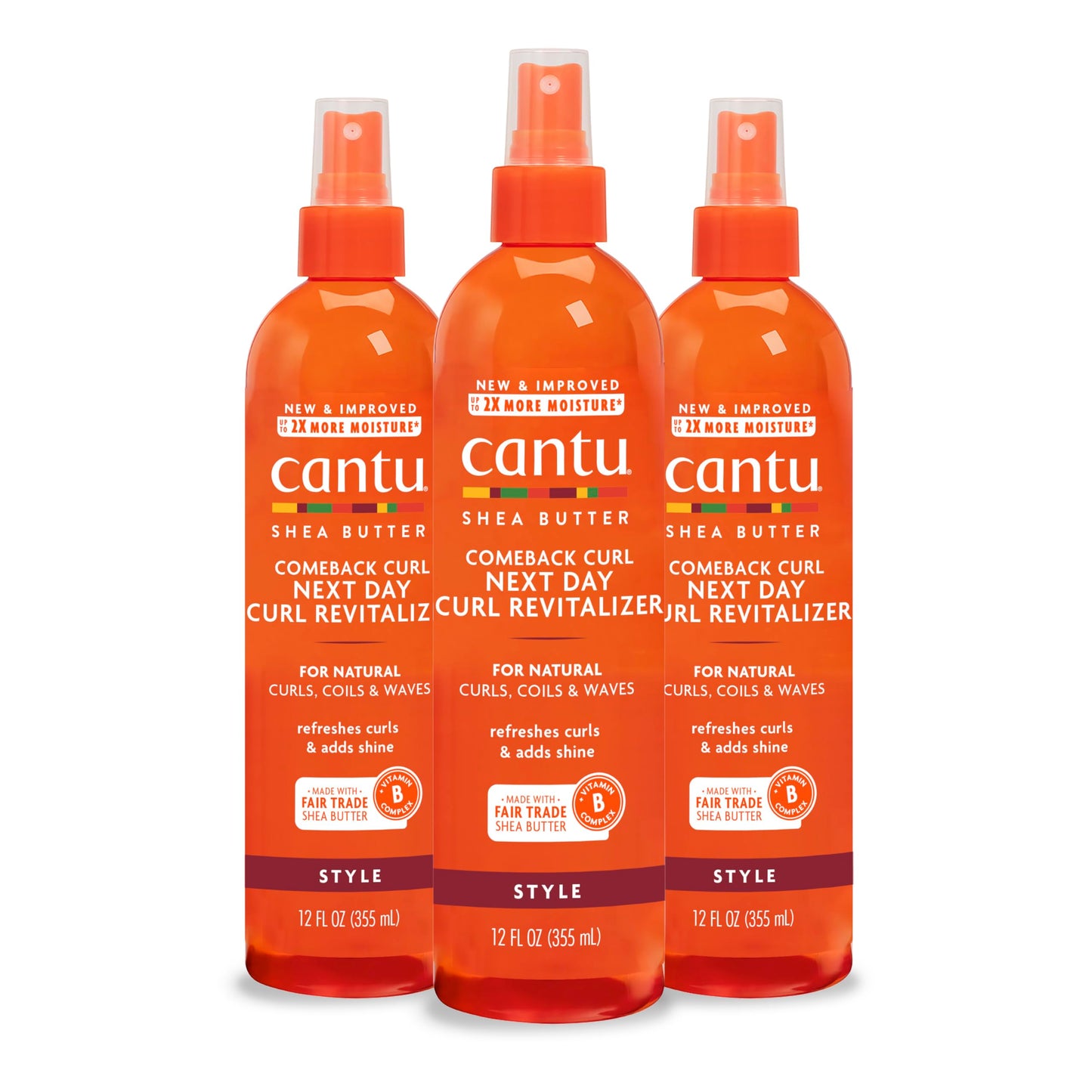 Cantu Comeback Curl Next Day Curl Revitalizer for Natural Hair with Pure Shea Butter, 12 fl oz (Pack of 3) Beauty & Personal Care Cantu