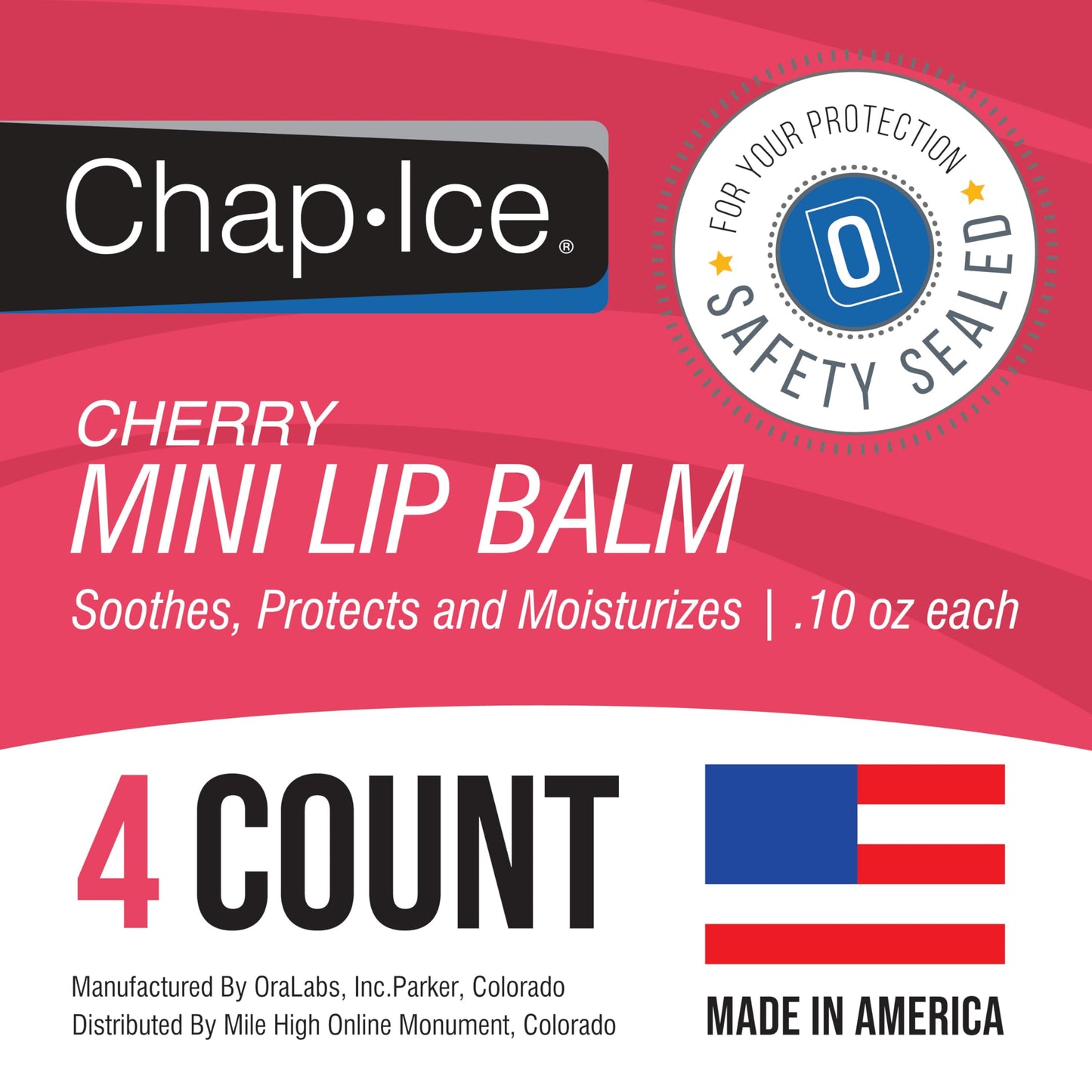 Lot of 4 Oralabs Chap Ice Cherry Lip Balm Mini Cute Bonus Pack … Beauty and Personal Care CHAP-ICE