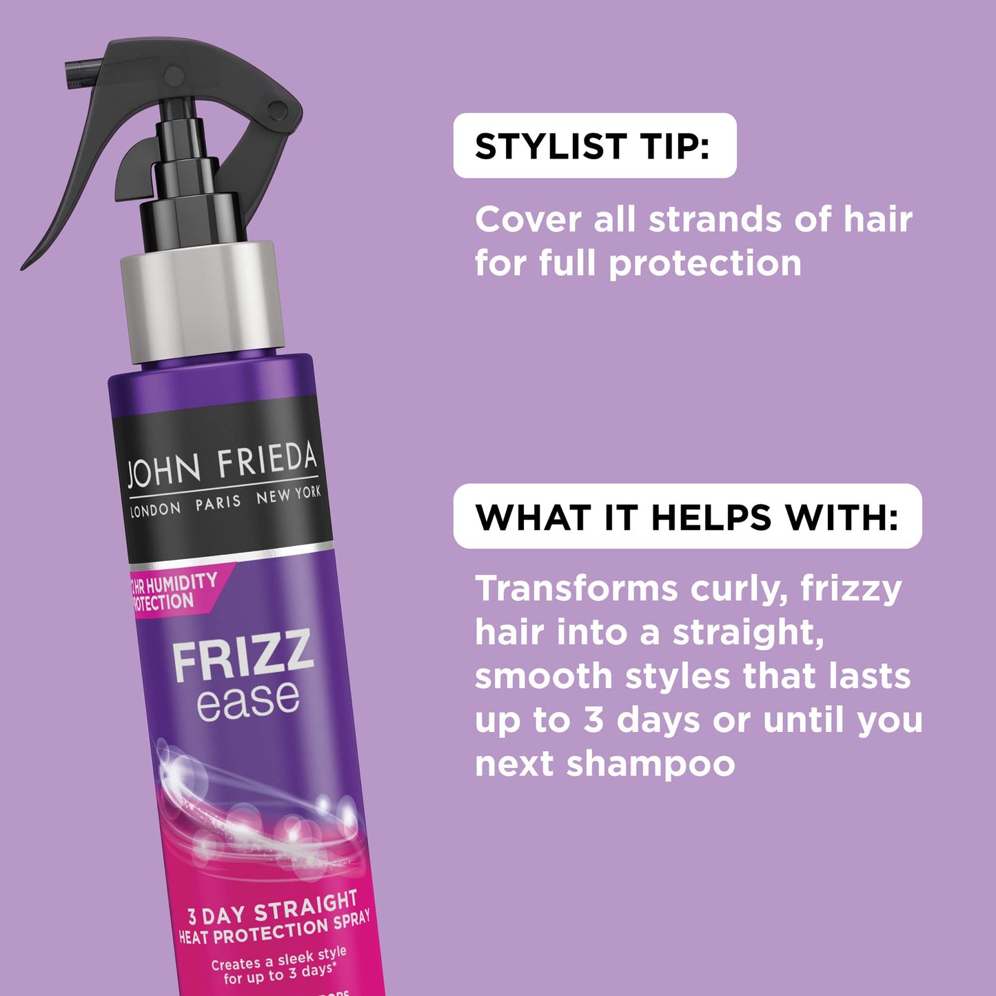 John Frieda Frizz Ease 3-Day Straight Flat Iron Spray 3.5 oz (Pack of 3) Beauty & Personal Care John Frieda