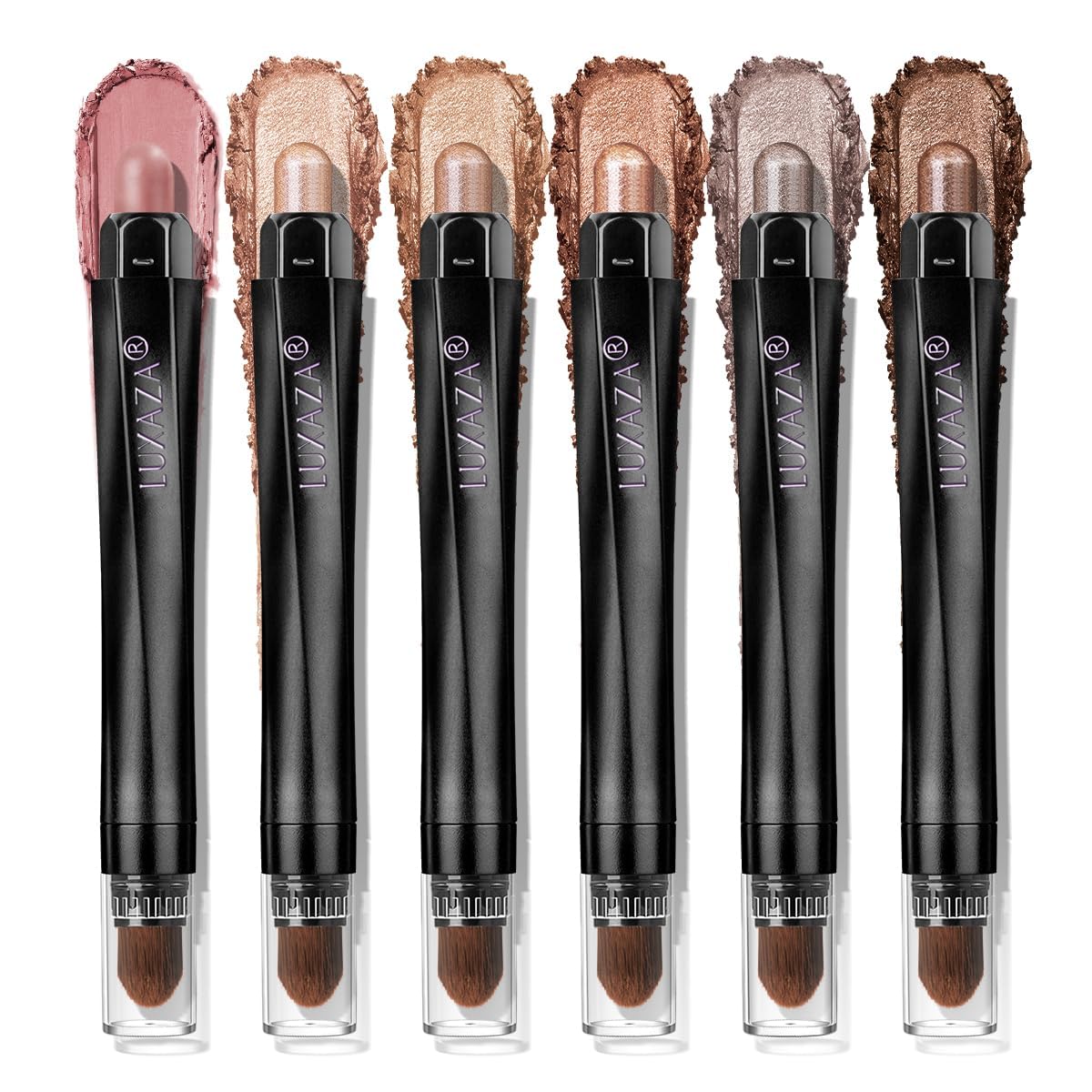 LUXAZA PRO Blue Eyeshadow Stick 6PCS Set, Metallic Shimmer Matte Cream Eye Shadow Palette Eyeliner Brightener Pencil Crayon, Halloween Makeup Beauty and Personal Care LUXAZA PRO Default Title