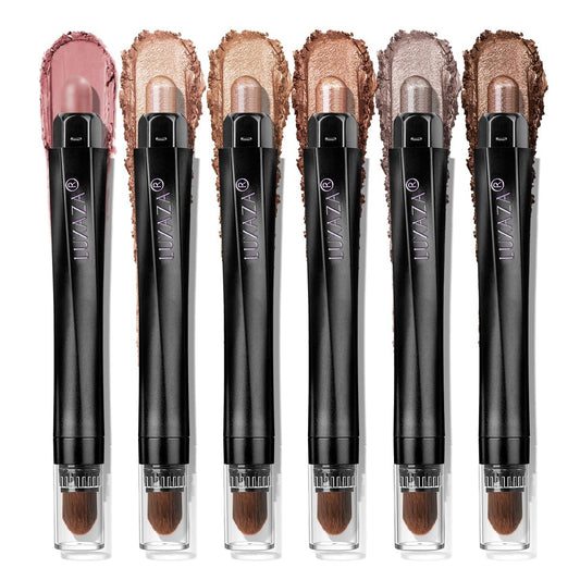 LUXAZA PRO Blue Eyeshadow Stick 6PCS Set, Metallic Shimmer Matte Cream Eye Shadow Palette Eyeliner Brightener Pencil Crayon, Halloween Makeup Beauty and Personal Care LUXAZA PRO Default Title