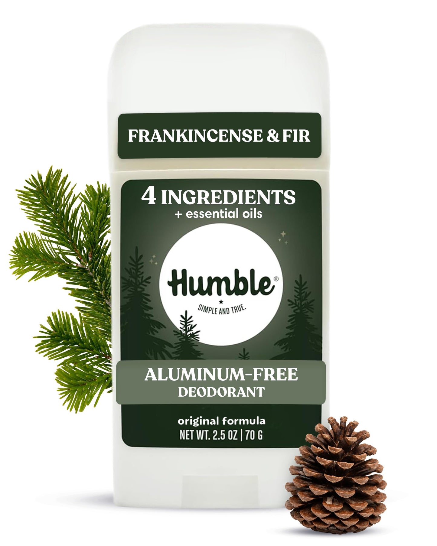 Humble Aluminum-Free Deodorant for Women & Men, Frankincense & Fir - Clean & Fresh Natural Deodorant Stick with Essential Oils for Long-Lasting Odor Beauty and Personal Care HUMBLE SIMPLE AND TRUE.