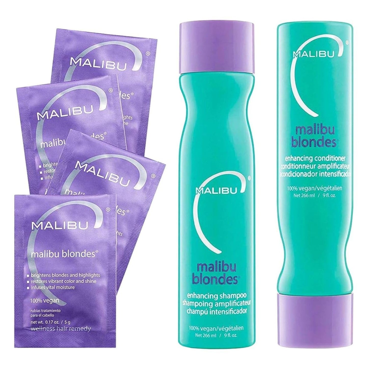 Malibu C Blondes Collection - Blonde Shampoo and Conditioner Set - Protects and Preserves Color Vibrancy + Infuses Moisture with Enhanced Vitamin Beauty & Personal Care Malibu C
