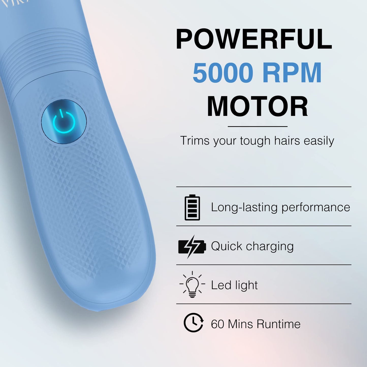 VIKICON Bikini Trimmer for Women: Painless Electric Pubic/Leg Shaver w/Light, Ceramic Hypoallergenic Blade, Waterproof Cordless Razor for Sensitive Beauty and Personal Care VIKICON