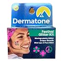 Dermatone Festival Glitter Kit | Pink & Green Biodegradable Glitter for Concerts, Festivals, Parties & Events | Includes Face & Body Glitter, Stencils Beauty & Personal Care DERMATONE