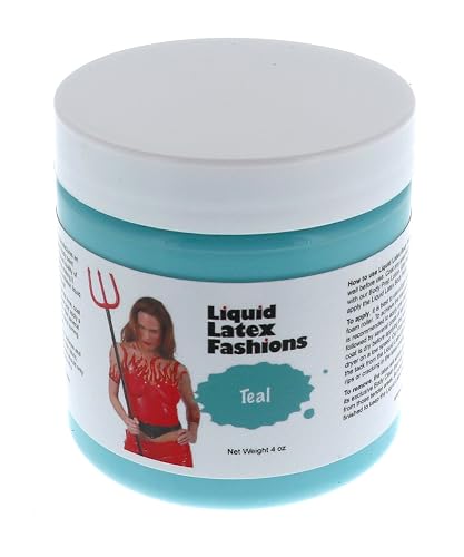 Teal 4 Oz - Liquid Latex Body Paint, Ammonia Free No Odor, Easy On and Off, Cosplay Makeup, Creates Professional Monster, Zombie Arts Beauty & Personal Care Liquid Latex Fashions