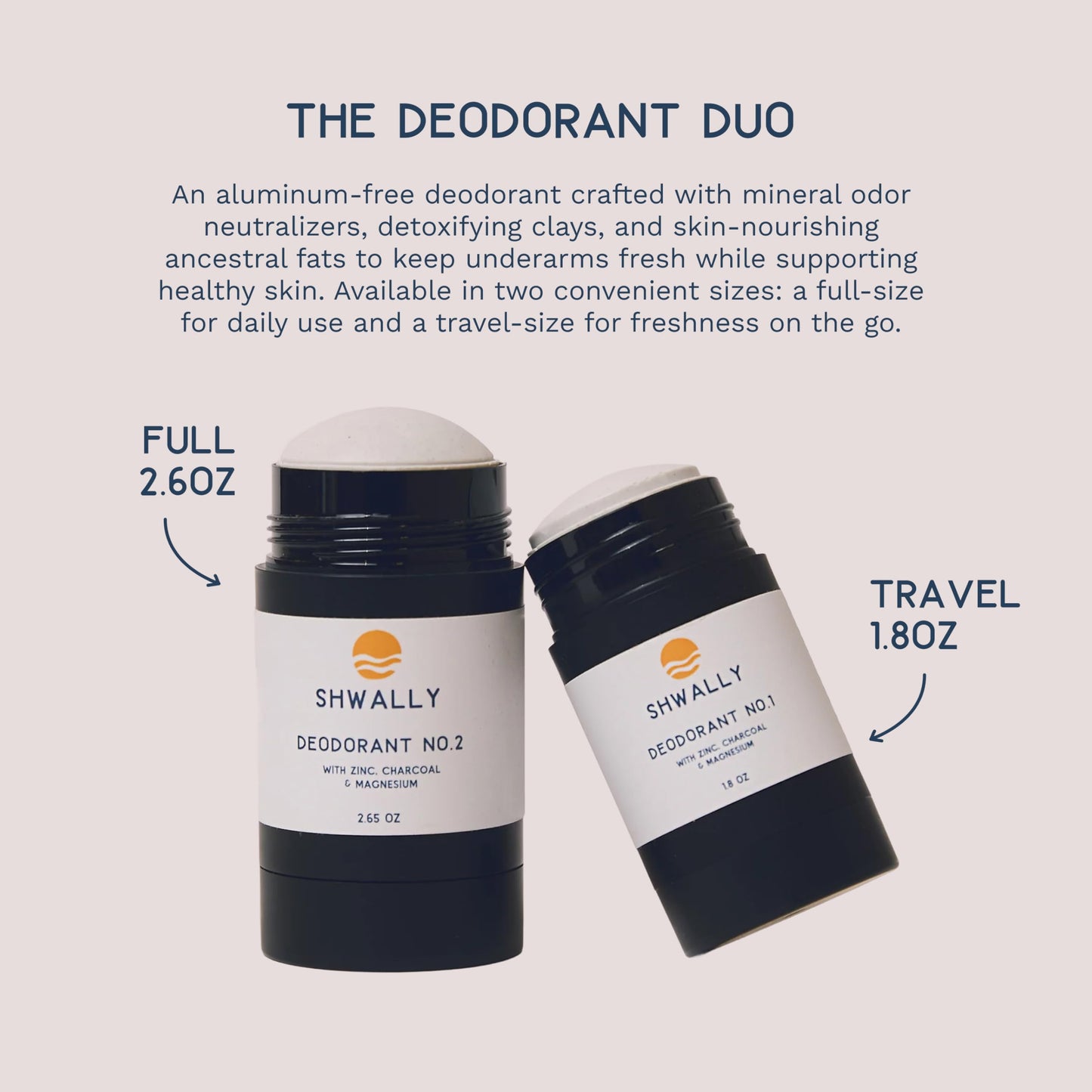 Shwally Zinc & Charcoal Deodorant - A True Natural, Tallow-Based & Effective Deodorant for Men & Women -- Aluminum Free with Coconut & Arrowroot Beauty and Personal Care Shwally