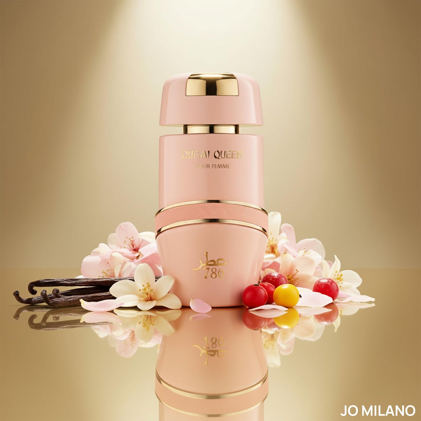 Jo Milano Dubai Queen Eau De Parfum Spray | 3.4 oz (100ml) | Sweet, Vanilla, Powdery, Fruity, Musk, Floral Scent | Long Lasting Fragrance for Women Beauty & Personal Care Jo Milano