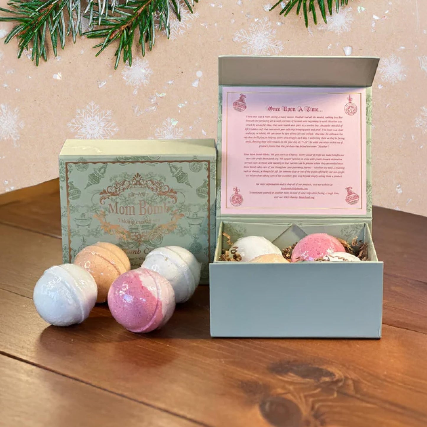 Mom Bomb Bath Bomb (Candy Cane, Sparkling Snow, Christmas Cookie, Holiday Spice) Beauty and Personal Care Mom Bomb
