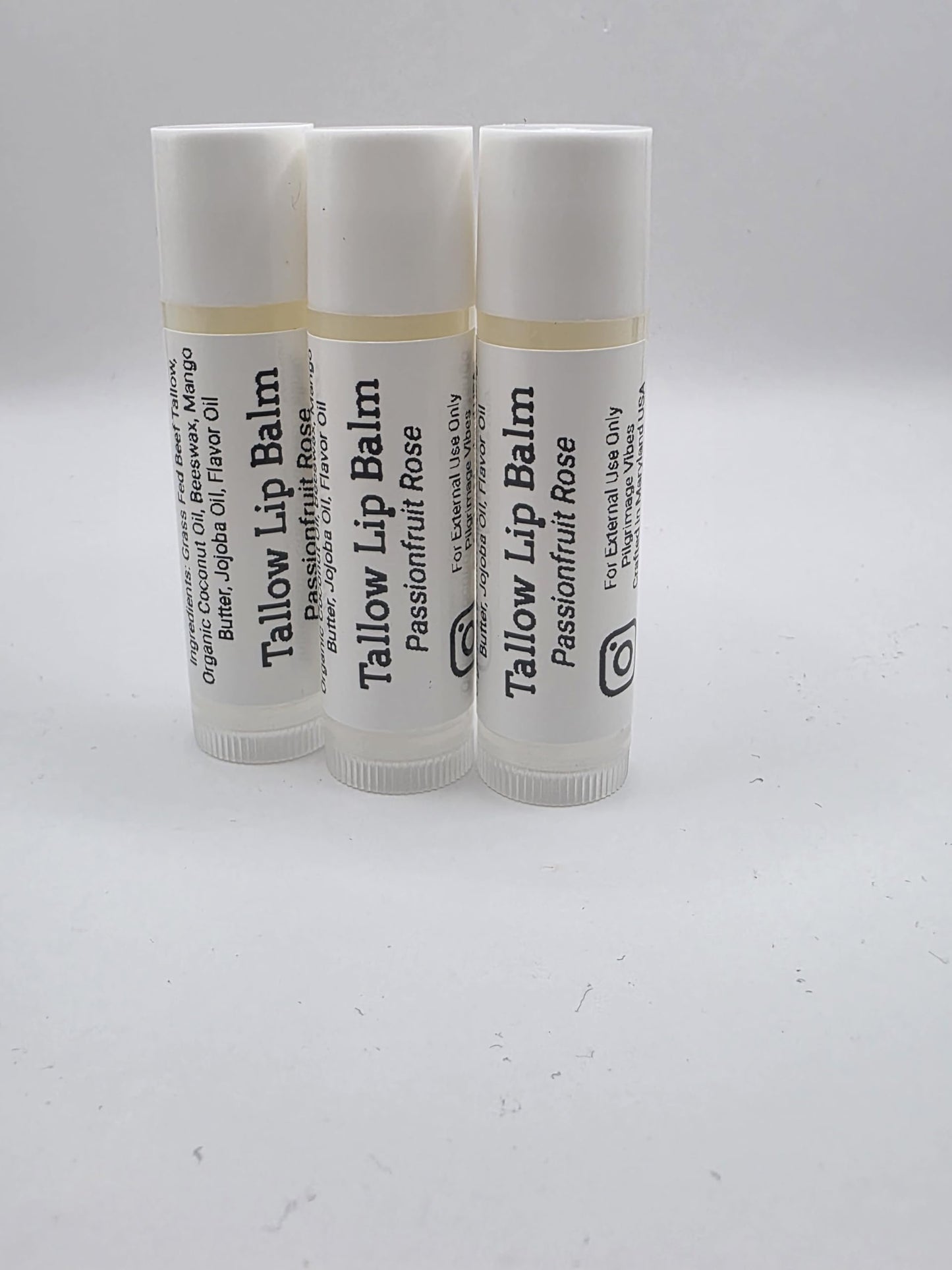 Pilgrimage Vibes Tallow Lip Balm with Nourishing Oils (Passionfruit Rose) Handmade Beauty and Personal Care Pilgrimage Vibes