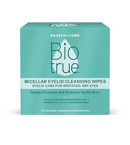 Biotrue Micellar Eyelid Cleansing Wipes, Fragrance-Free Eyelid Care for Dry, Irritated Eyes, Gently Cleanses, Hydrates & Soothes Eyelids, Moisturizing Beauty & Personal Care Biotrue