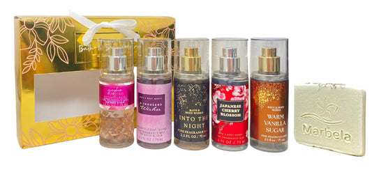 Best of Bath & Body Works 5-Piece Mini Fragrance Mist Gift - Japanese Cherry Blossom- A Thousand Wishes - Gingham Gorgeous - Warm Vanilla Sugar - Into Beauty & Personal Care Bath & Body Works