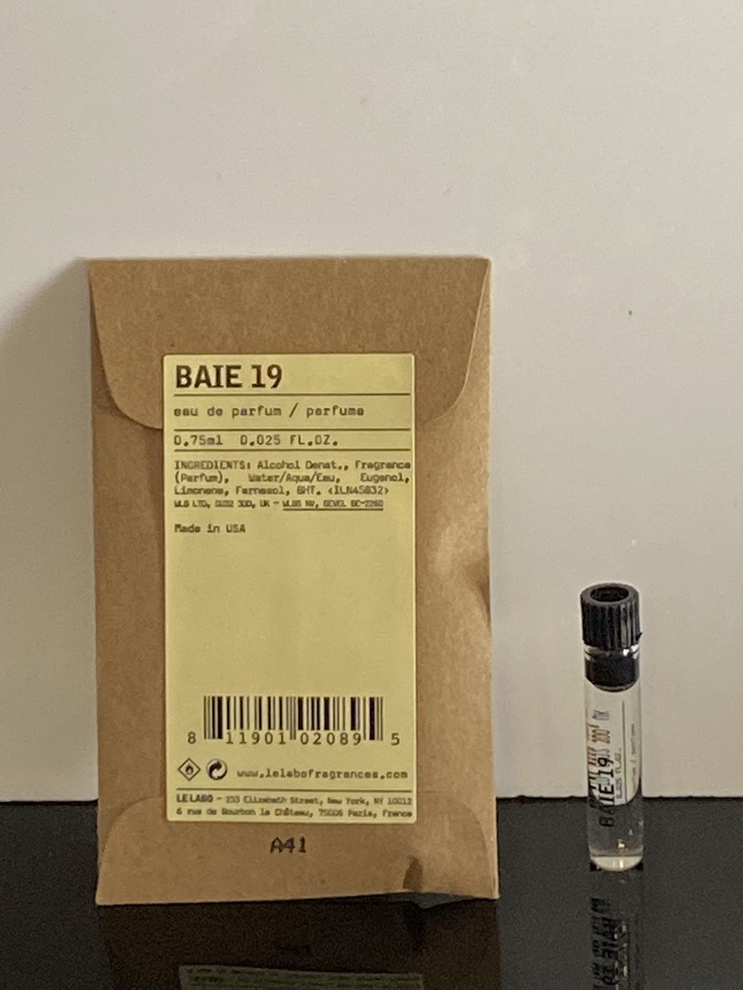 Le Labo Baie 19 Eau de Parfum 0.025 Ounce Sample Beauty & Personal Care Le Labo