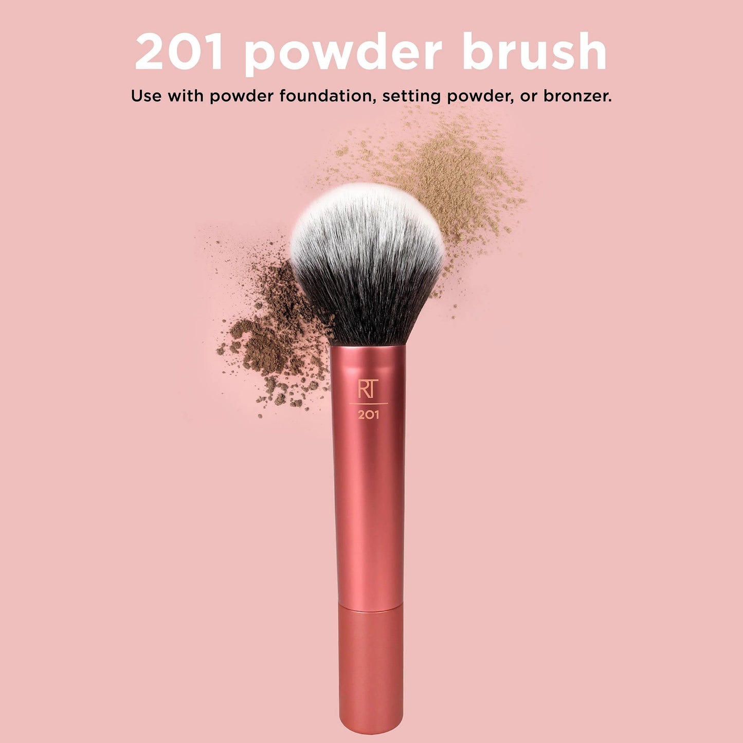 Real Techniques Ultra Plush Powder Makeup Brush, For Setting Powder, Bronzer, & Blush, Sheer, Buildable Coverage, Large, Fluffy Powder Brush, Vegan Beauty & Personal Care Real Techniques