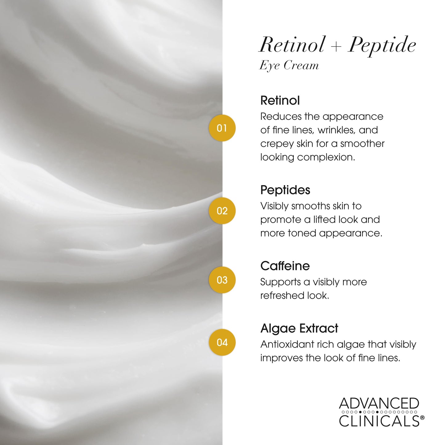 Advanced Clinicals Advanced Retinol Eye Balm + Peptides Face Moisturizer Cream | Visible Anti Aging Under Eyes Cream Improves Appearance Of Wrinkles Beauty & Personal Care Advanced Clinicals
