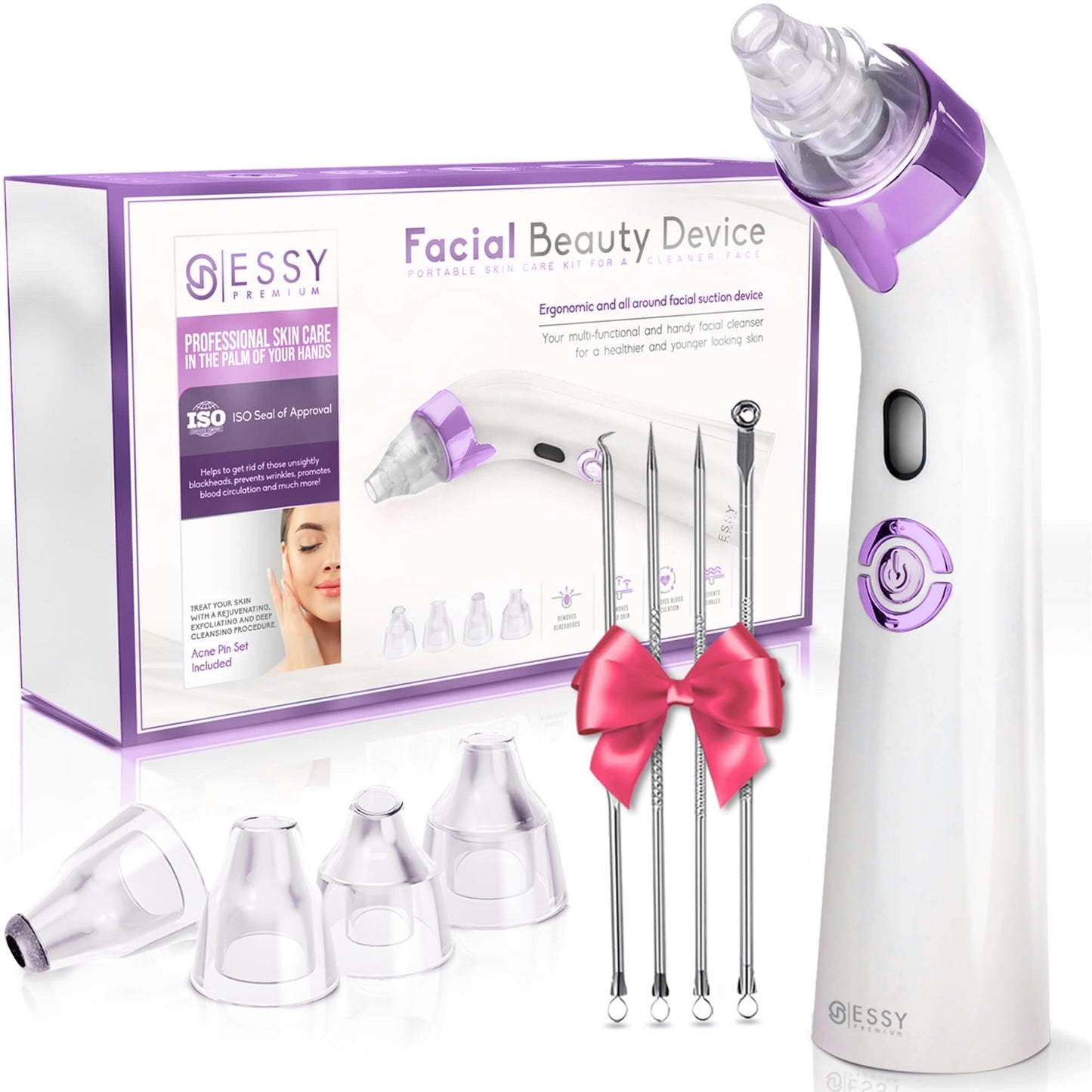Essy Blackhead Remover Facial Cleanser Machine for Pimple Suction (Purple) Beauty and Personal Care Essy Default Title