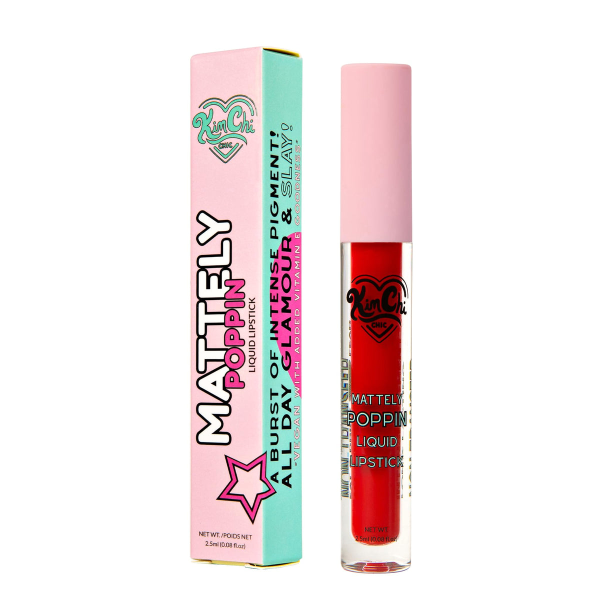 Kimchi Chic Beauty Mattely Poppin Liquid Matte Lipstick, Long Lasting