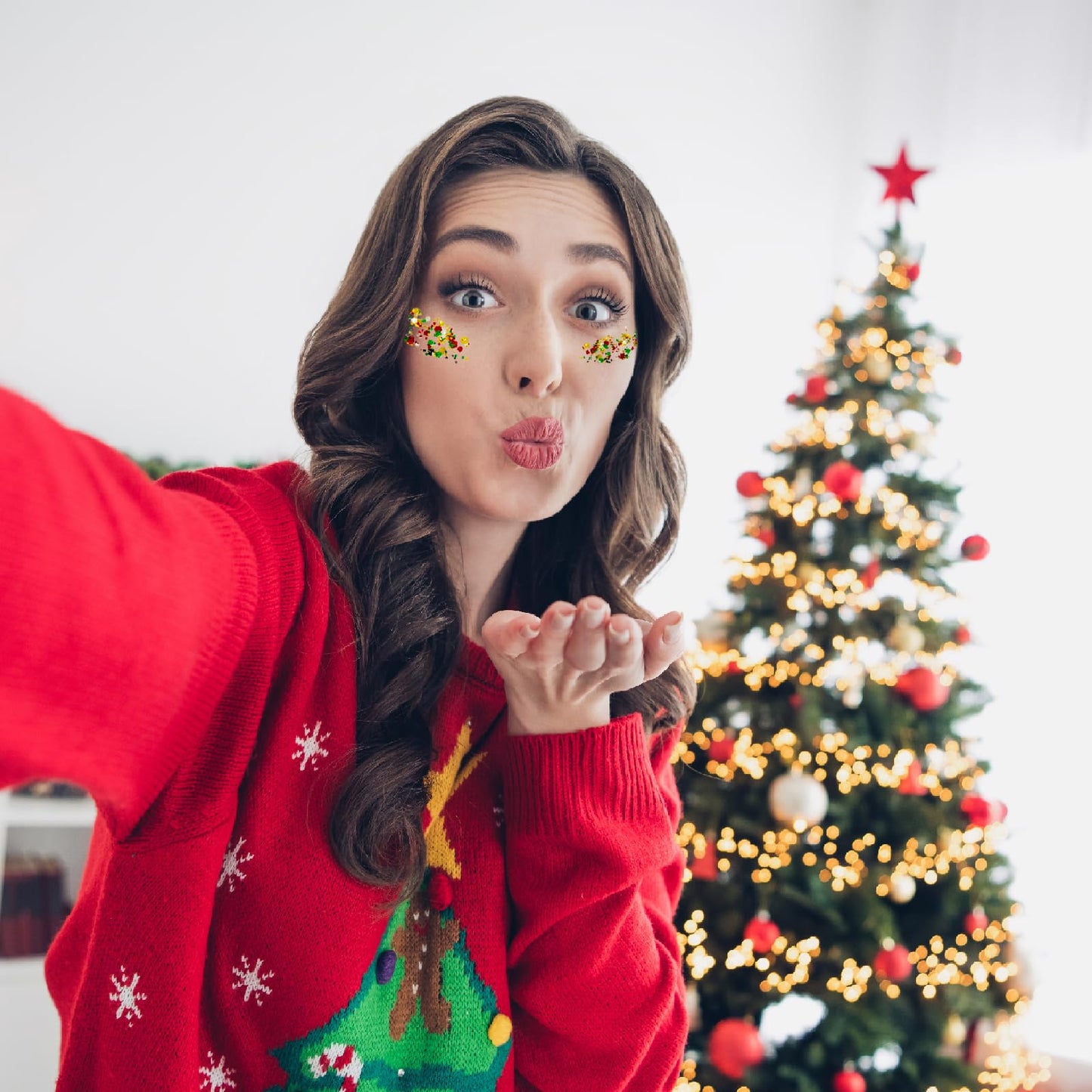 Christmas Glitter Gel for Body, Face, Hair and Lip, Color Changing Glitter Gel Under Light (Christmas) Beauty & Personal Care CiikDux