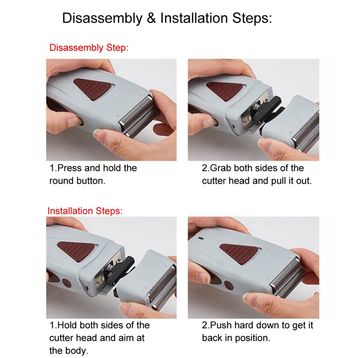 Electric Hair Clipper, Rechargeable Men Electric Hair Clipper Trimmer Double Head Reciprocating Shaver Beauty and Personal Care KENANLAN