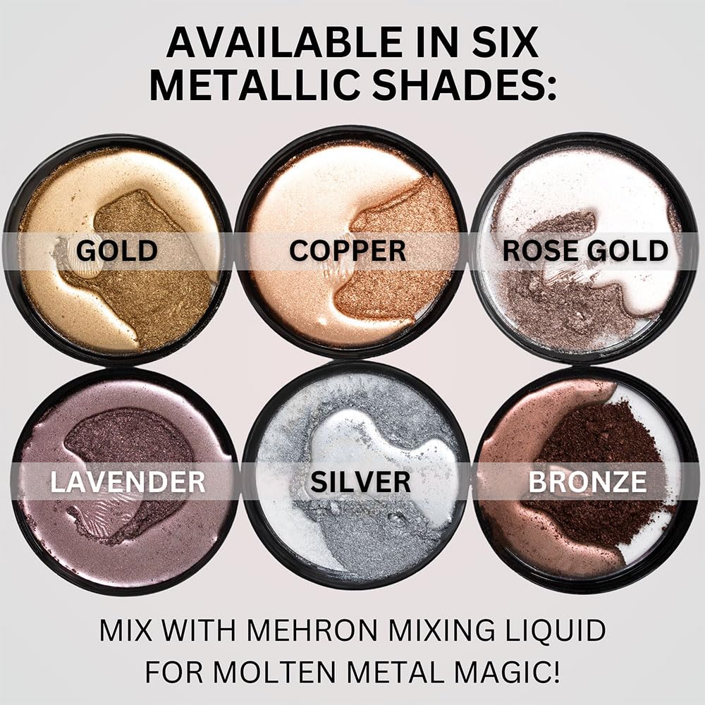 Mehron Makeup Metallic Powder (.17 oz) with Mixing Liquid (1 oz) (BRONZE) Beauty & Personal Care Mehron