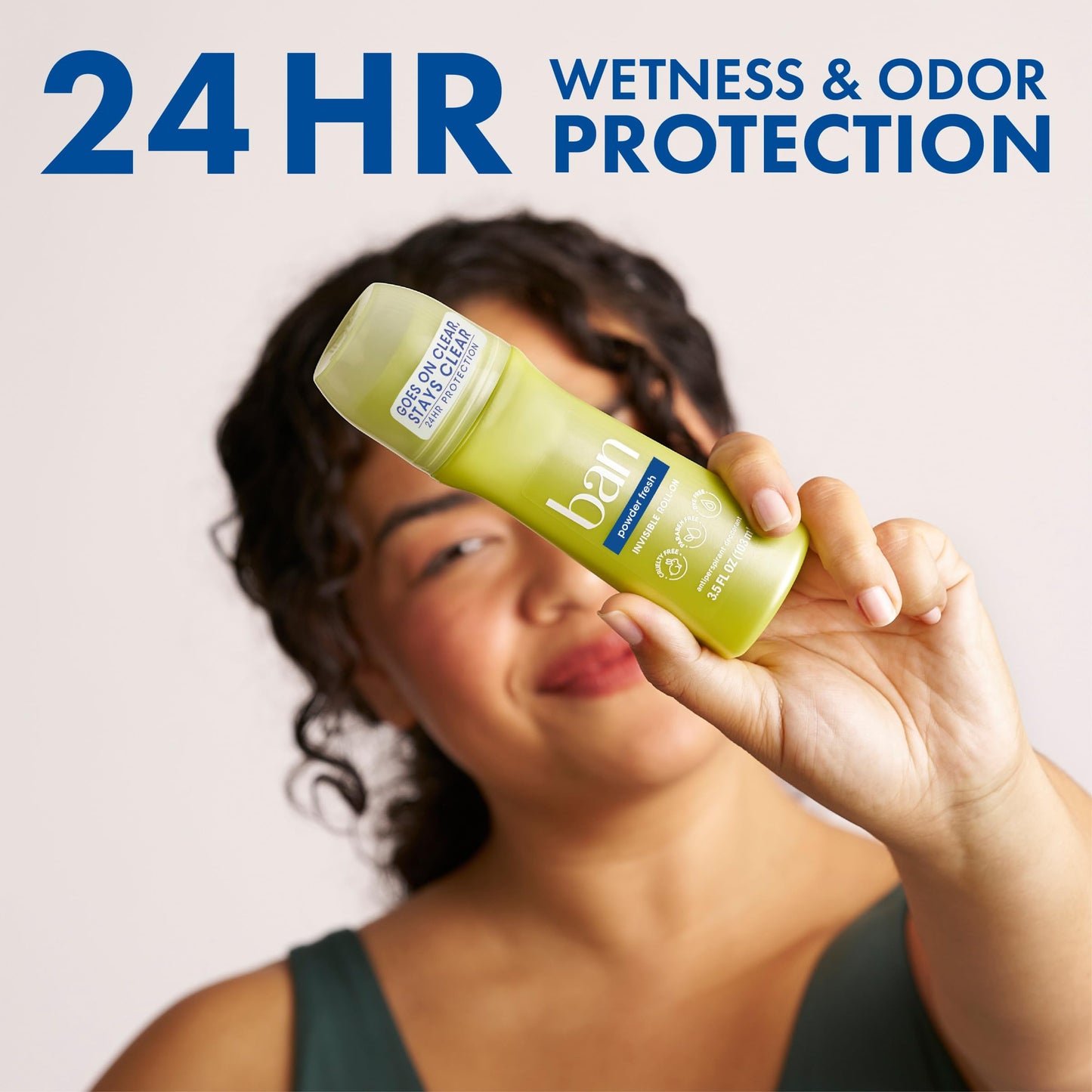 Ban Invisible Roll-on Antiperspirant Deodorant for Women and Men, 24-hour Underarm Odor & Sweat Protection, Powder Fresh, 3.5 Oz, Pack of 2 Beauty and Personal Care Ban
