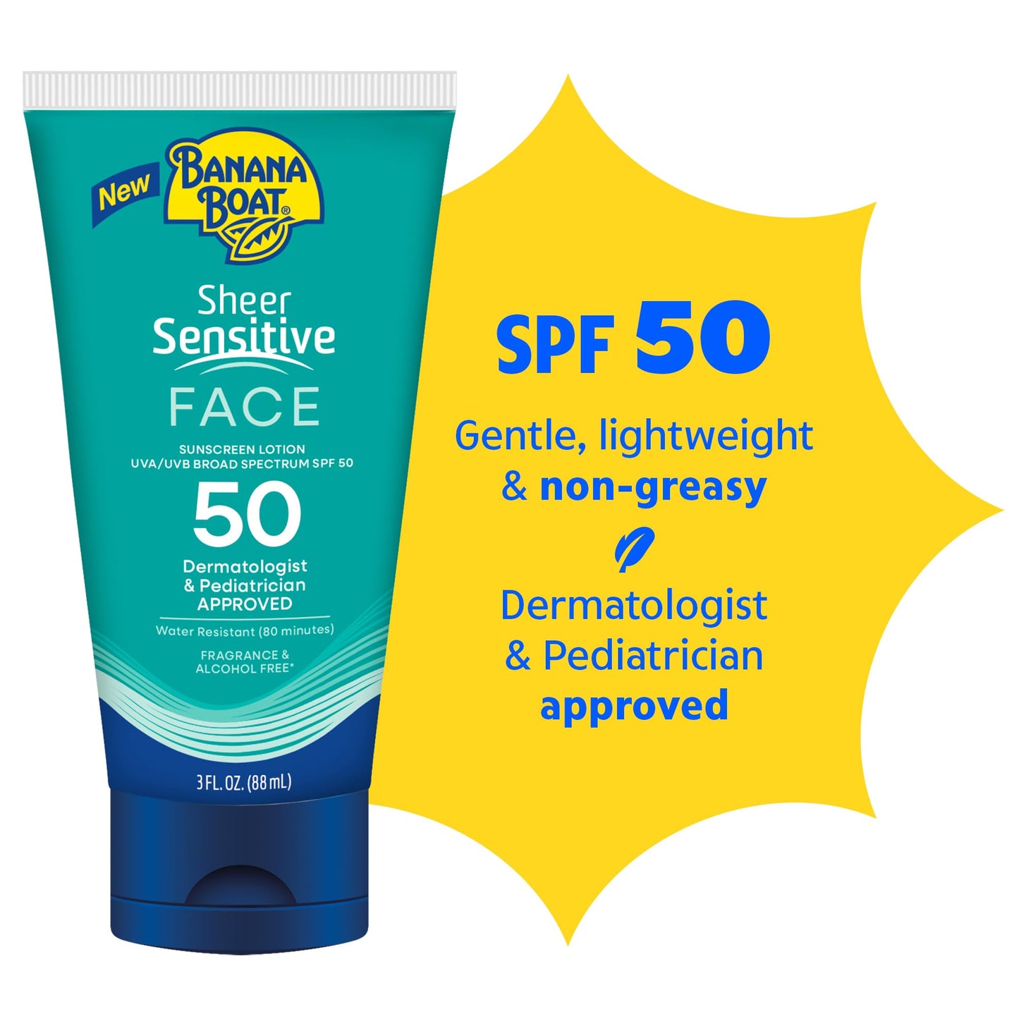Banana Boat Sheer Sensitive Face Lotion, SPF 50, 3oz Beauty & Personal Care Banana Boat