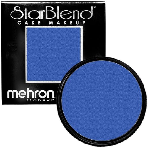 Mehron Makeup StarBlend Cake Makeup | Wet/Dry Pressed Powder | Powder Foundation | Blue Face Paint & Body Paint 2 oz (56g) Beauty & Personal Care Mehron