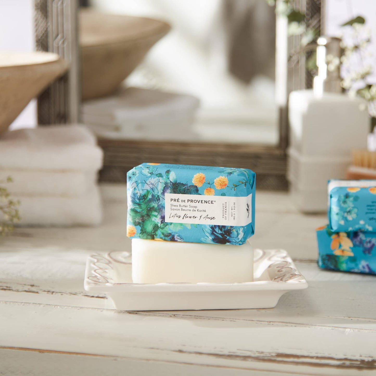 Pre de Provence Wrapped Artisanal Soap Bar, Organic Shea Butter Enriched, Natural French Skincare, Quad Milled for a Rich Smooth Lather, Lotus Flower Beauty & Personal Care Pre de Provence