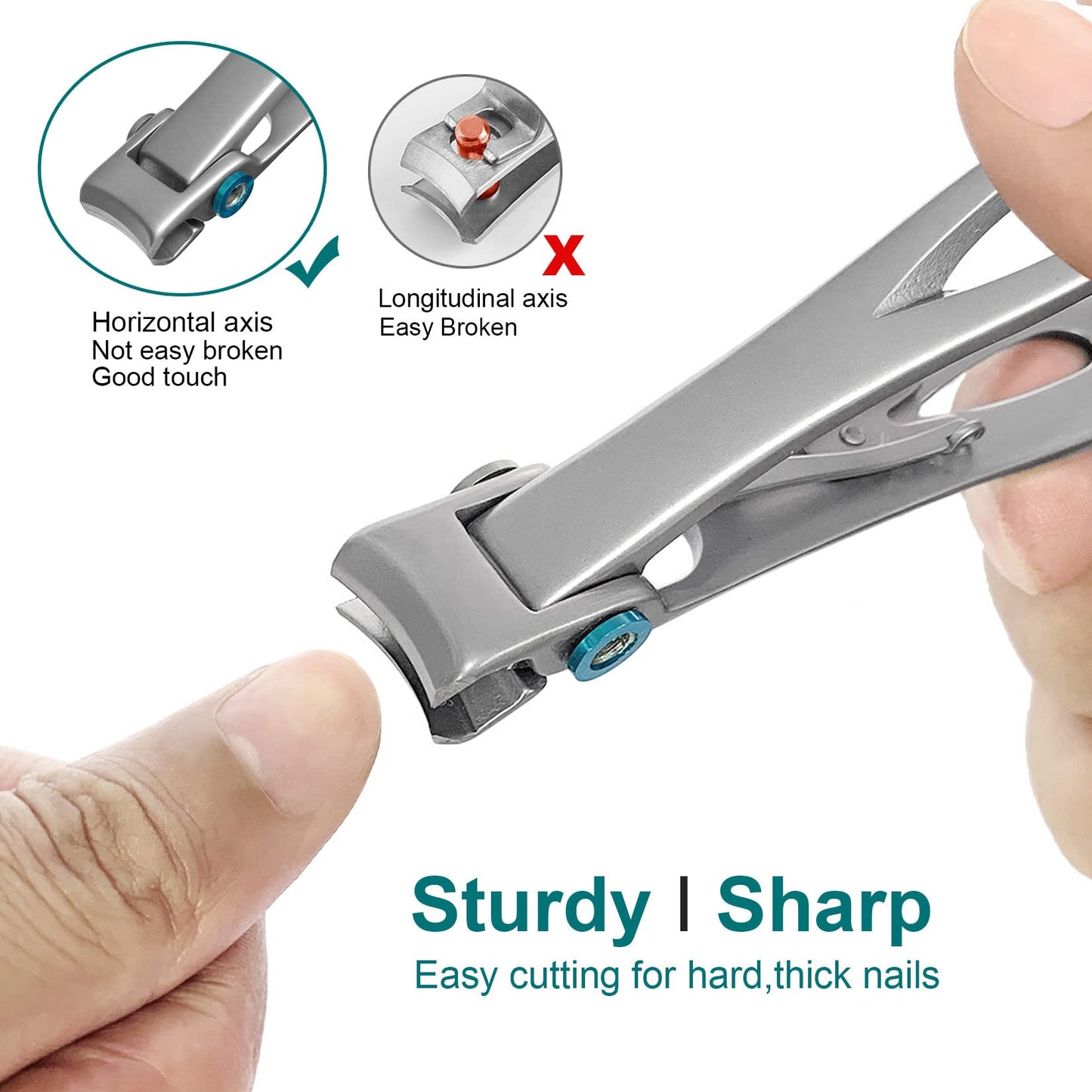 VOGARB Large and Small Nail Clippers Set, Toenail Clippers for Thick Toenails, Wide Jaw Opening Heavy Duty Stainless Steel Toe Nail Clippers Beauty & Personal Care VOGARB