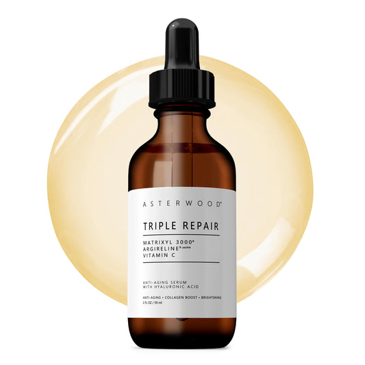 Asterwood Triple Repair Matrixyl 3000 + Argireline + Hyaluronic Acid + Vitamin C Serum for Face - Anti-Aging, Collagen Boosting, Hydrating Beauty & Personal Care Asterwood