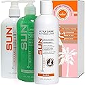 Sun Laboratories By Giesee Self Tanning Lotion, Tan Maintainer, and Exfoliant Body Gel - 3-Pack 8 Oz. Bottles, Non-Toxic Self Tanner, Ultra Dark Beauty & Personal Care Sun Laboratories by Giesee