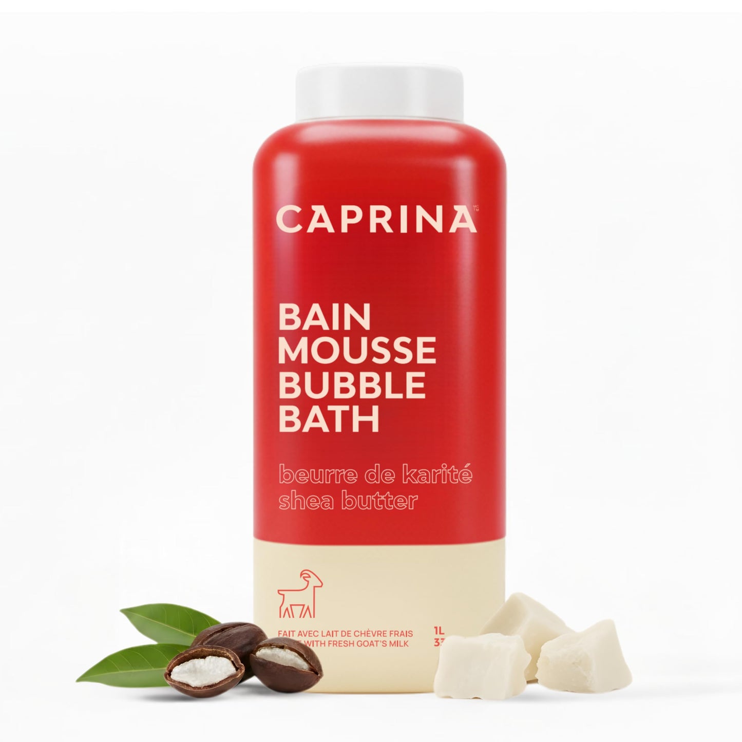 Caprina Fresh Goat’s Milk Bubble Bath, 1L, Hydrating Relaxing Foam Bath, Moisturizing and Gentle on Skin, Made in Canada (Shea Butter) Beauty and Personal Care Caprina by Canus