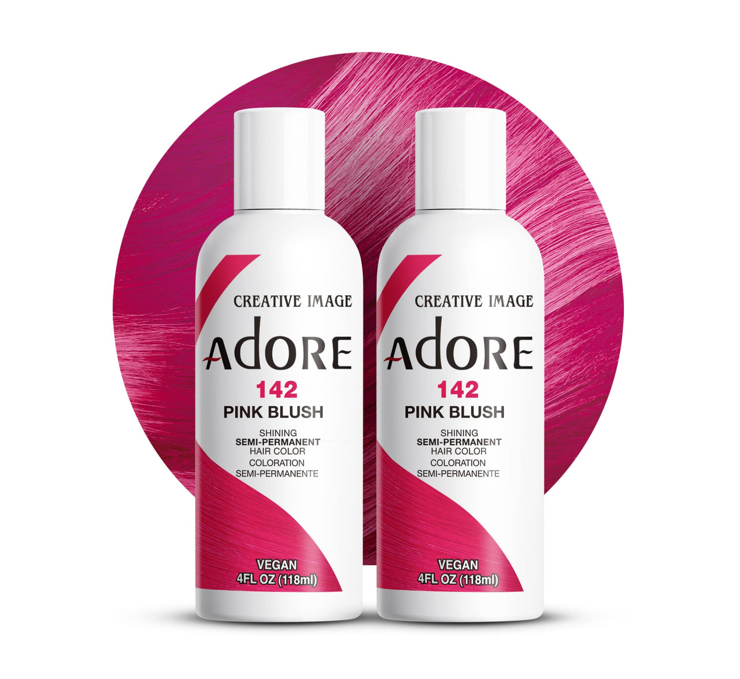 Adore Semi Permanent Hair Color (142 Pink Blush) (2 Pack) | Vegan & Cruelty-Free Pink Hair Dye | No Ammonia, No Peroxide, No Alcohol | 4 Fl Oz Beauty & Personal Care Adore
