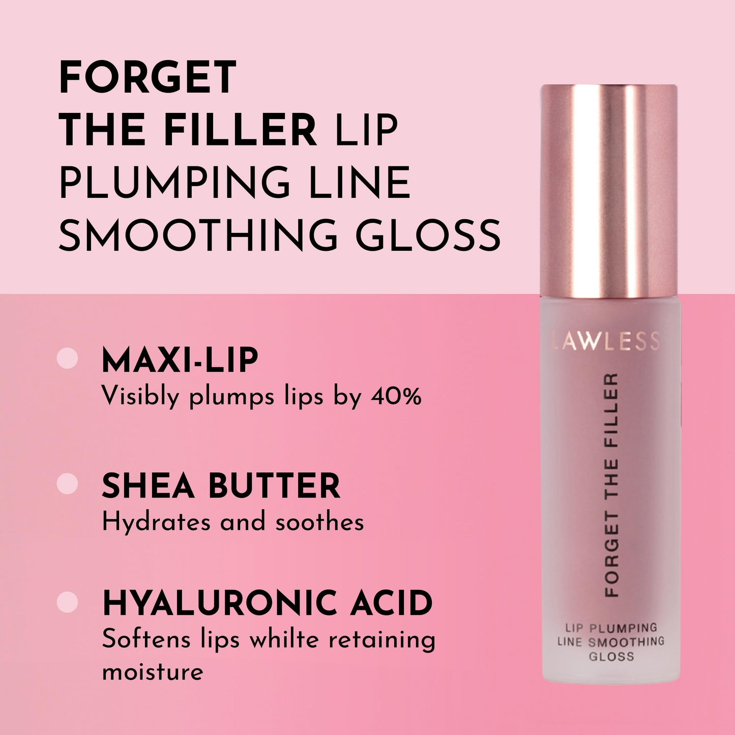 Lawless Women's Forget The Filler Lip Plumper Line Gloss, Velvet, Pink, 0.11 Fl Oz (Pack of 1) Beauty & Personal Care LAWLESS