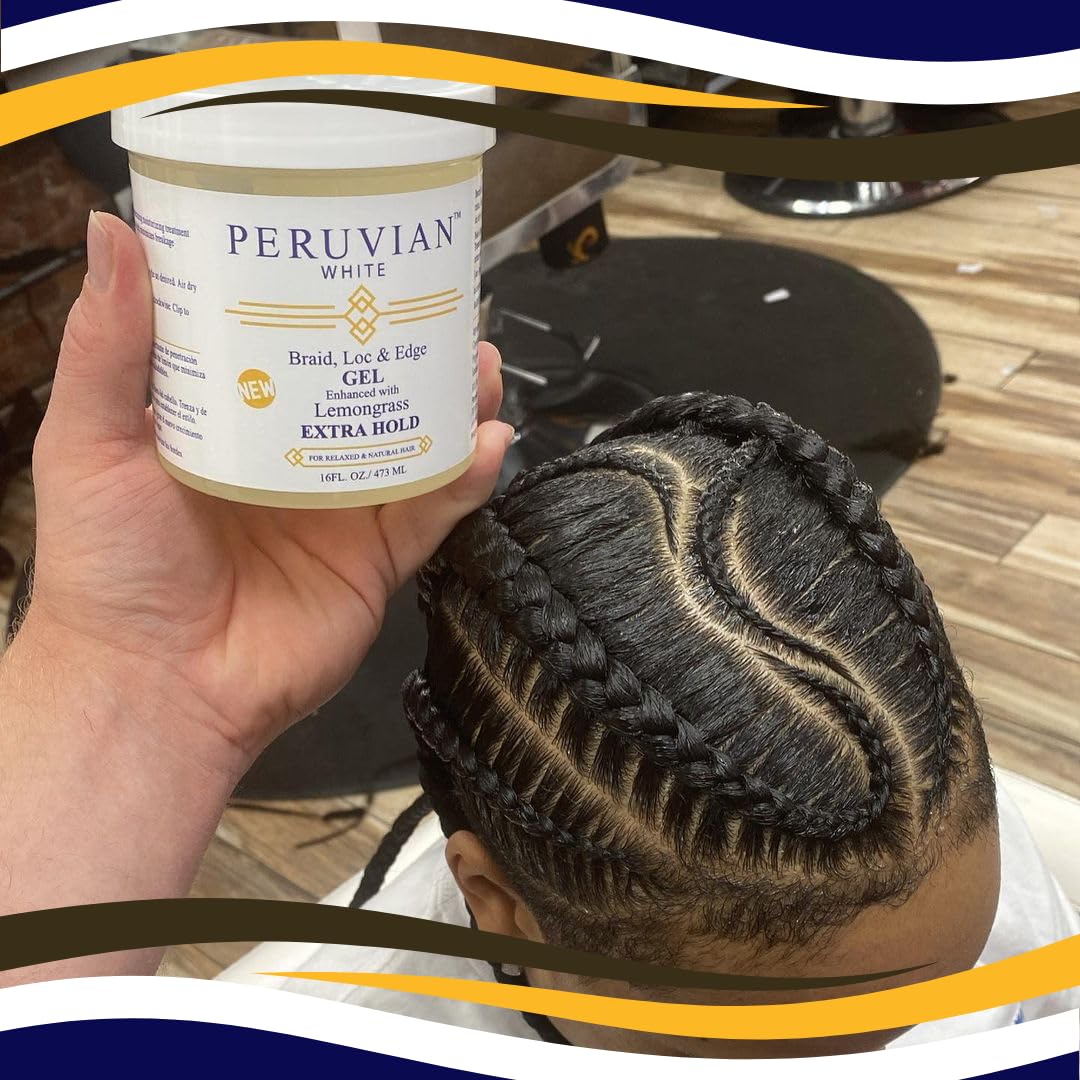 Peruvian white Braids N Lox Braid, Loc & Edge Braiding Gel EXTRA HOLD for Relaxed & Natural Hair, 2 LBS. (Lemongrass) Beauty & Personal Care Peruvian white