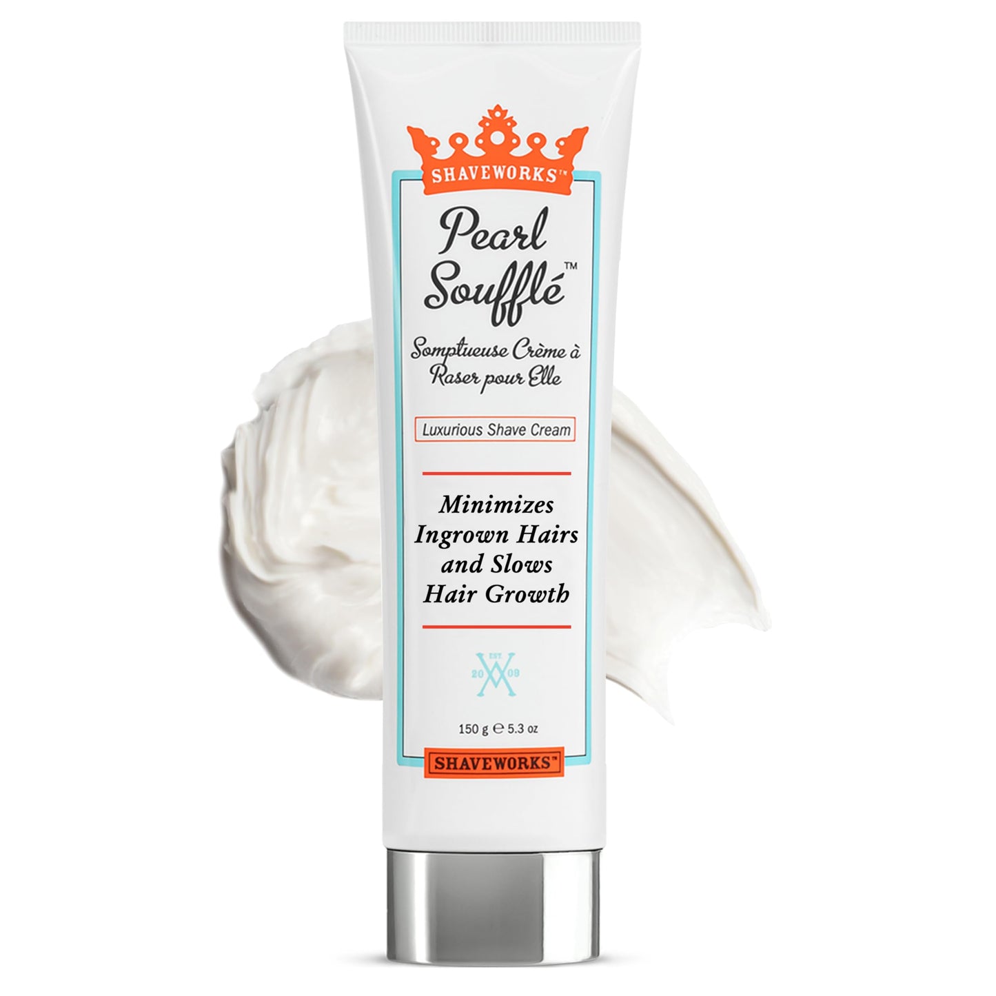 Shaveworks Shaving Cream for Women 5.3 Oz Pearl Soufflé: Exfoliates, Moisturizes, Reduces Irritation, and Minimizes Future Hair Growth - Womens Bikini Beauty and Personal Care Shaveworks