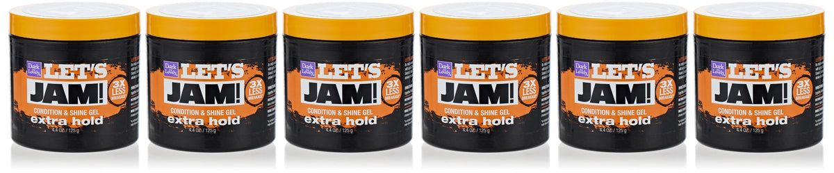 Lets Jam Condition & Shine Gel Extra Hold 4.4 Ounce Jar (130ml) (6 Pack) Beauty & Personal Care Let's Jam