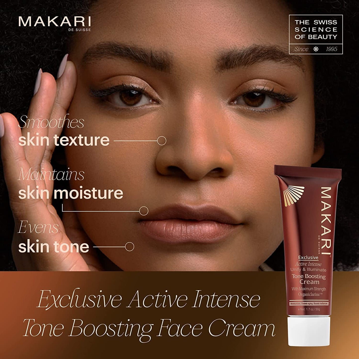MAKARI Exclusive Active Intense Tone Boosting Face Cream (1.7 oz) | Skin-Brightening Facial Cream | Moisturizes and Softens | Smoothens Fine Lines Beauty & Personal Care MAKARI