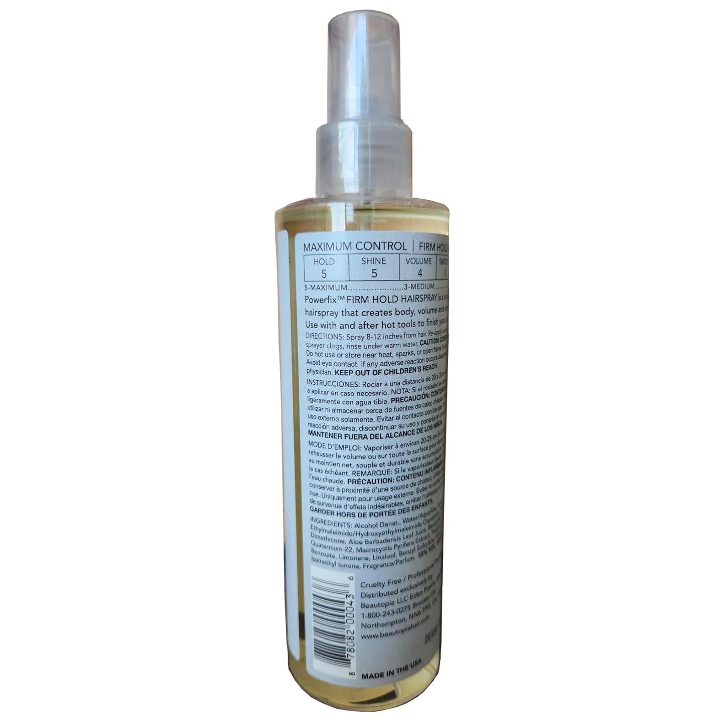 Brocato Powerfix Firm Hold Hairspray, 8 Oz, Volumizing Hairspray Adds Texture & Locks in Curls without Flaking or Buildup, Texturizing Hair Spray Beauty & Personal Care Brocato