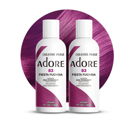 Adore Semi Permanent Hair Color (083 Fiesta Fuchsia) (2 Pack) | Vegan & Cruelty-Free Purple Hair Dye | No Ammonia, No Peroxide, No Alcohol | 4 Fl Oz Beauty & Personal Care Adore