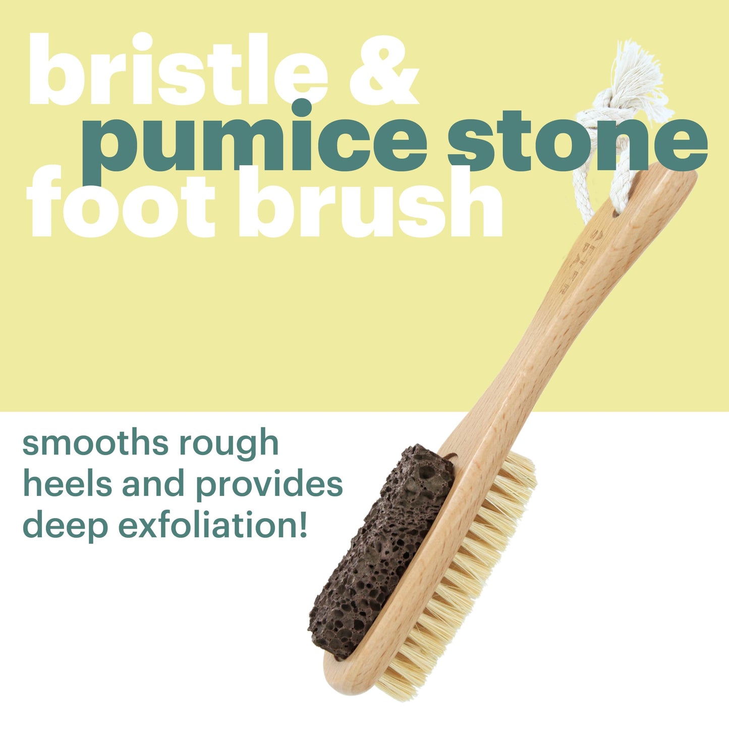 Foot Scrubber Brush by Afterspa, Double Sided Exfoliator Dry Brush with Handle and Pumice Stone, Pedicure for Feet, Vegan and Cruelty-Free Beauty and Personal Care AFTERSPA