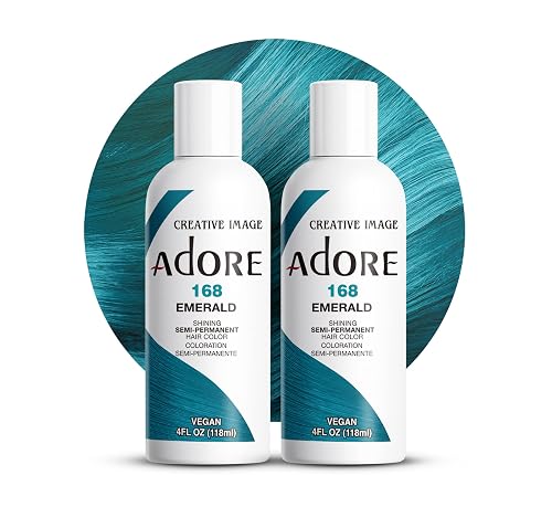 Adore Semi Permanent Hair Color (168 Emerald) (2 Pack) | Vegan & Cruelty-Free Green Hair Dye | No Ammonia, No Peroxide, No Alcohol | 4 Fl Oz Beauty & Personal Care Adore
