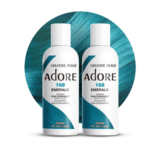 Adore Semi Permanent Hair Color (168 Emerald) (2 Pack) | Vegan & Cruelty-Free Green Hair Dye | No Ammonia, No Peroxide, No Alcohol | 4 Fl Oz Beauty & Personal Care Adore