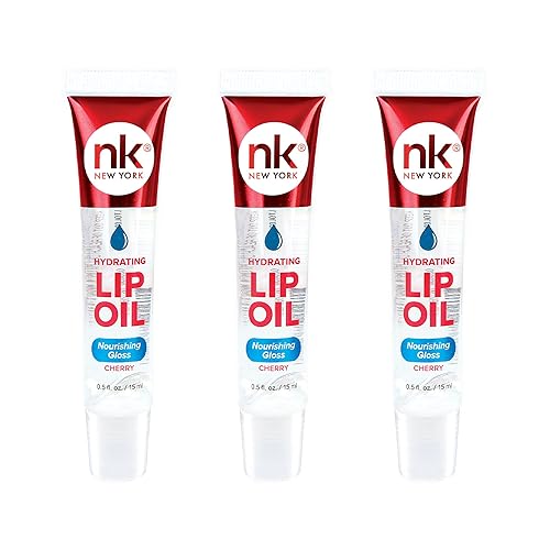 Nicka K Hydrating Lip Oil Nourishing Glass (CHERRY-3PK) Beauty & Personal Care NICKA K NEW YORK